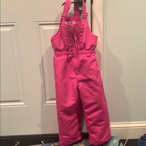 Pink snowsuit